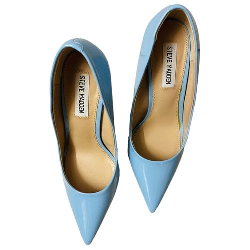 Pre-owned Steve Madden Patent Leather Heels In Blue
