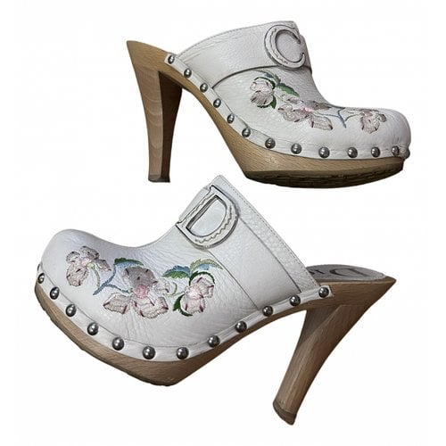 Pre-owned Dior Leather Heels In White