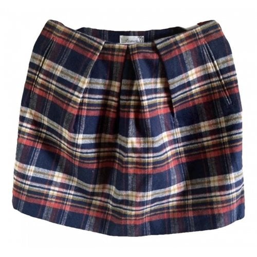Pre-owned Bonpoint Wool Mini Skirt In Blue