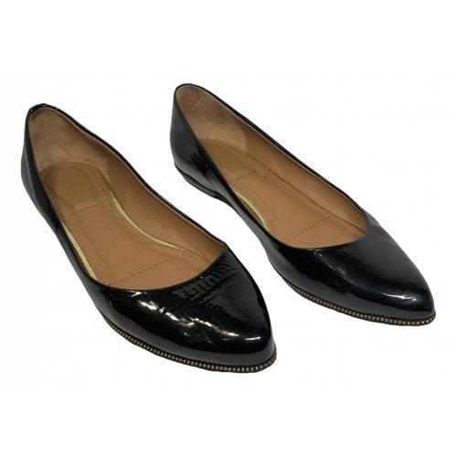 Pre-owned Givenchy Patent Leather Ballet Flats In Black