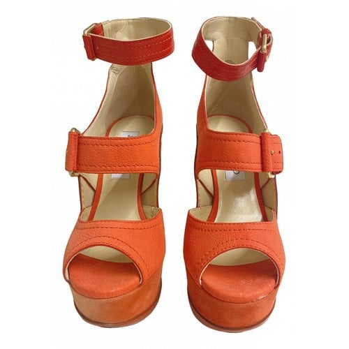 Pre-owned Jimmy Choo Leather Sandals In Orange