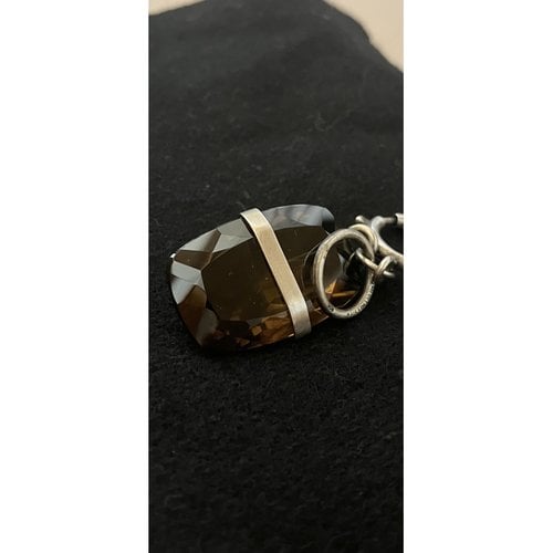 Pre-owned Ann Demeulemeester Crystal Pendant In Brown