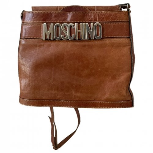 Pre-owned Moschino Leather Crossbody Bag In Brown