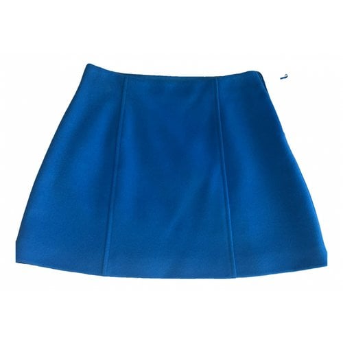 Pre-owned Max & Co Wool Mini Skirt In Blue