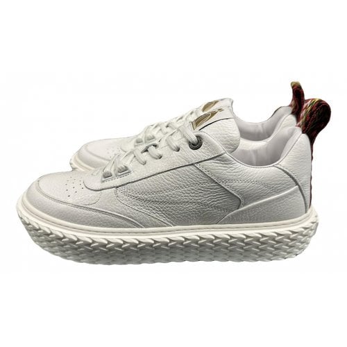 Pre-owned Lanvin Leather High Trainers In White