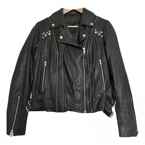 Pre-owned Rag & Bone Leather Short Vest In Black