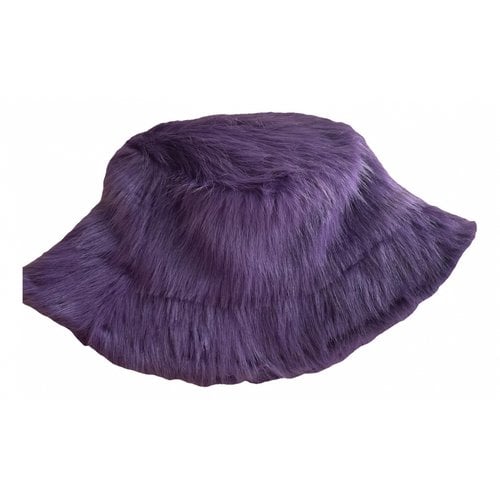 Pre-owned Stand Studio Faux Fur Hat In Purple