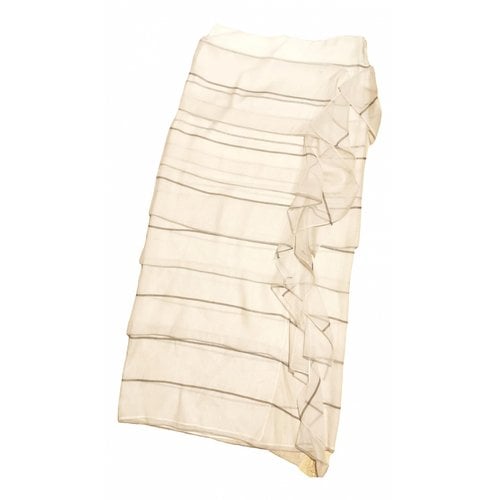 Pre-owned Brunello Cucinelli Silk Maxi Skirt In Beige