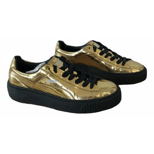 Pre-owned Puma Trainers In Gold
