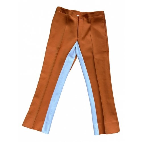 Pre-owned Prada Trousers In Orange