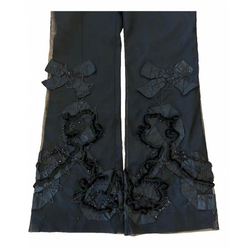 Pre-owned Christian Lacroix Silk Trousers In Black