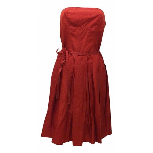 Pre-owned Massimo Dutti Silk Mid-length Dress In Red