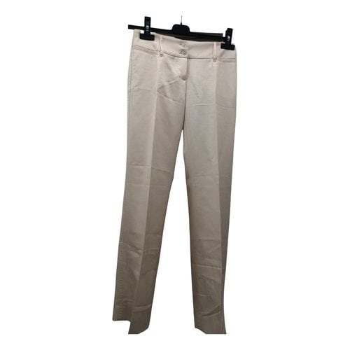 Pre-owned Dolce & Gabbana Wool Straight Pants In White