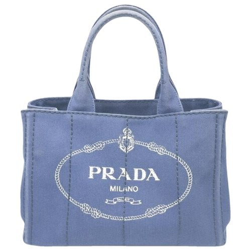 Pre-owned Prada Cloth Handbag In Navy