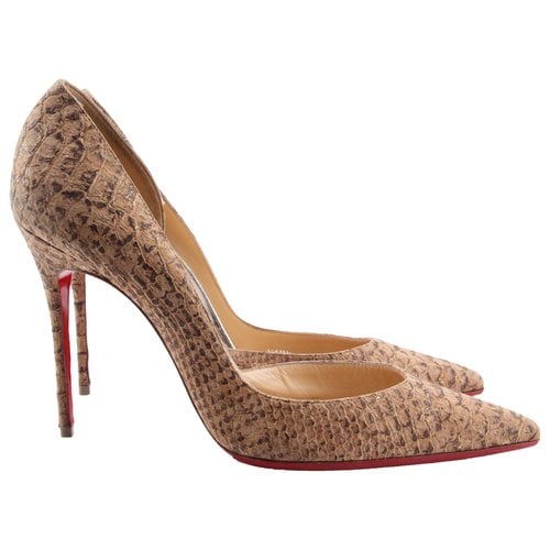 Pre-owned Christian Louboutin So Kate Leather Heels In Brown