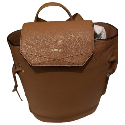 Pre-owned Lancel Leather Backpack In Camel