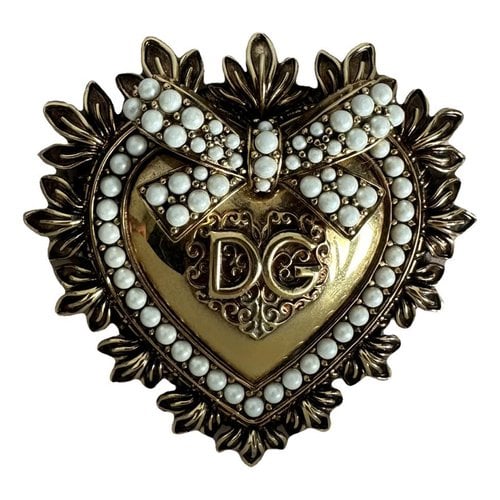 Pre-owned Dolce & Gabbana Devotion Velvet Handbag In Beige