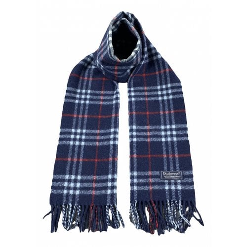 Pre-owned Burberry Wool Scarf & Pocket Square In Blue