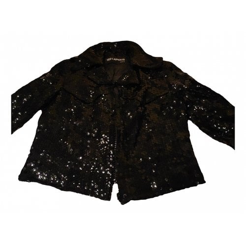 Pre-owned Ted Lapidus Glitter Biker Jacket In Black