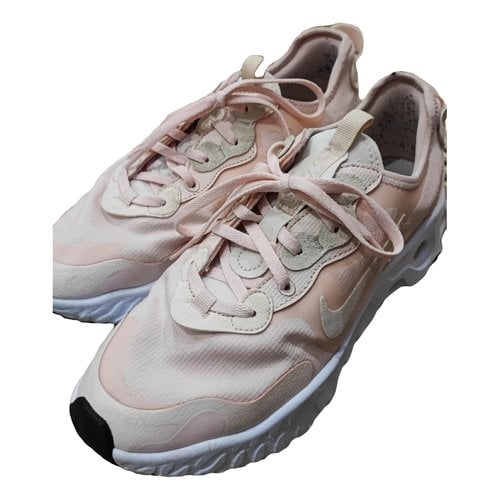 Pre-owned Nike React Element 55 Cloth Trainers In Pink