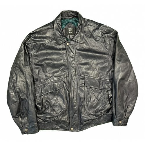 Pre-owned Saint Michael Leather Jacket In Black