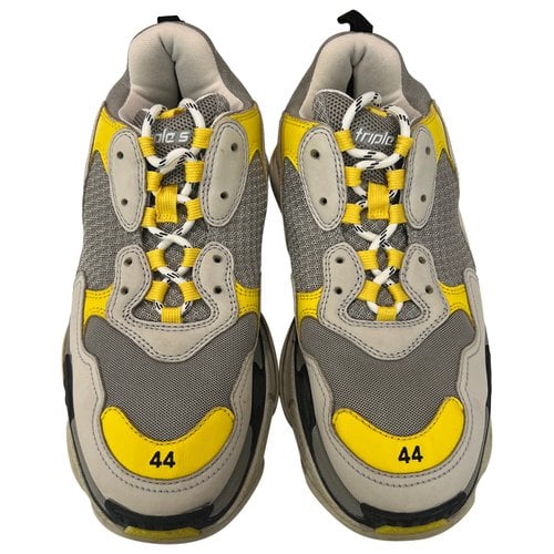 Pre-owned Balenciaga Triple S Low Trainers In Yellow