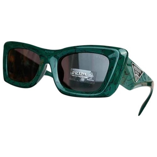 Pre-owned Prada Oversized Sunglasses In Green