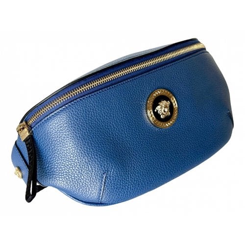 Pre-owned Versace Leather Small Bag In Blue