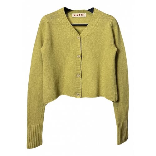 Pre-owned Marni Wool Cardigan In Yellow