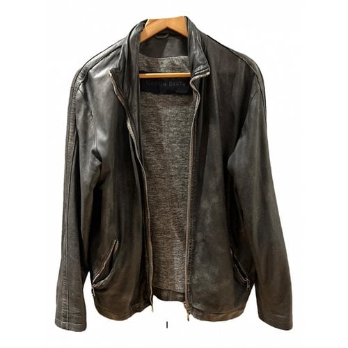 Pre-owned Giorgio Brato Leather Jacket In Grey