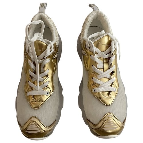 Pre-owned Dior Leather Trainers In Gold