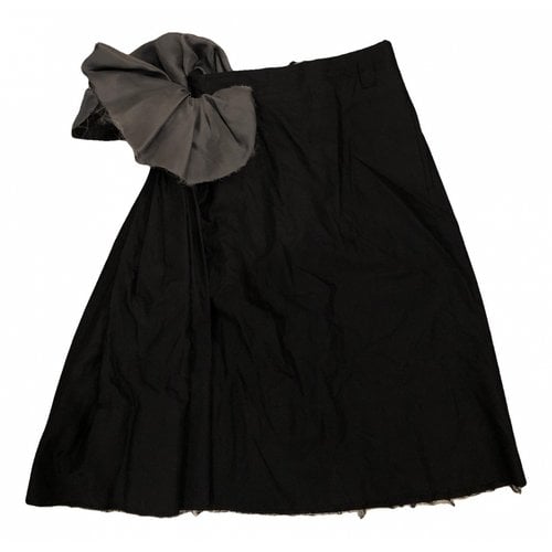Pre-owned Bottega Veneta Silk Mid-length Skirt In Black