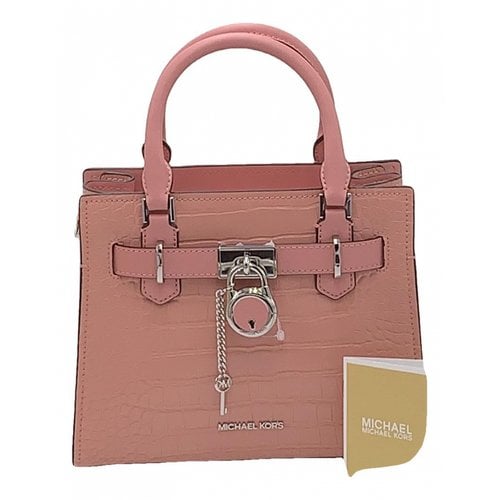 Pre-owned Michael Kors Hamilton Leather Satchel In Pink