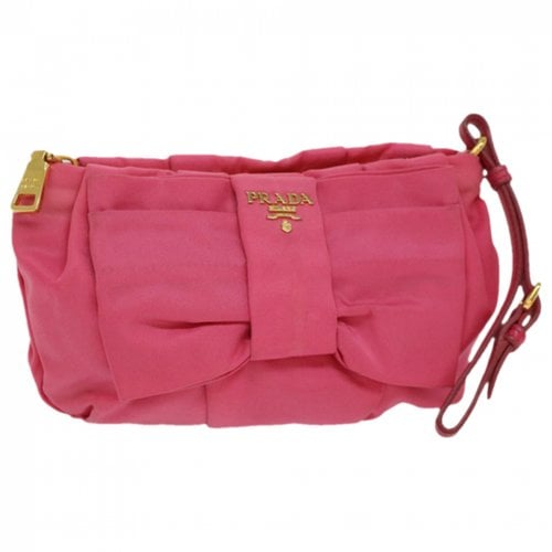 Pre-owned Prada Tessuto Clutch Bag In Pink