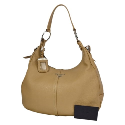 Pre-owned Prada Leather Handbag In Ecru
