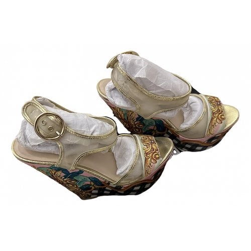 Pre-owned Just Cavalli Cloth Sandal In Multicolour
