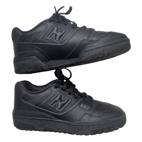 Pre-owned New Balance 550 Leather Trainers In Black