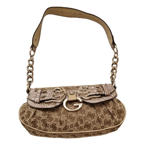 Pre-owned Guess Cloth Handbag In Beige