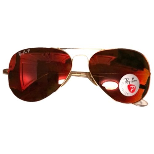 Pre-owned Ray Ban Aviator Sunglasses In Orange