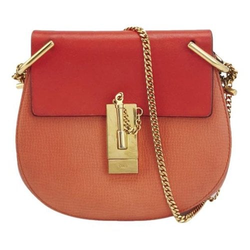 Pre-owned Chloé Drew Leather Crossbody Bag In Orange