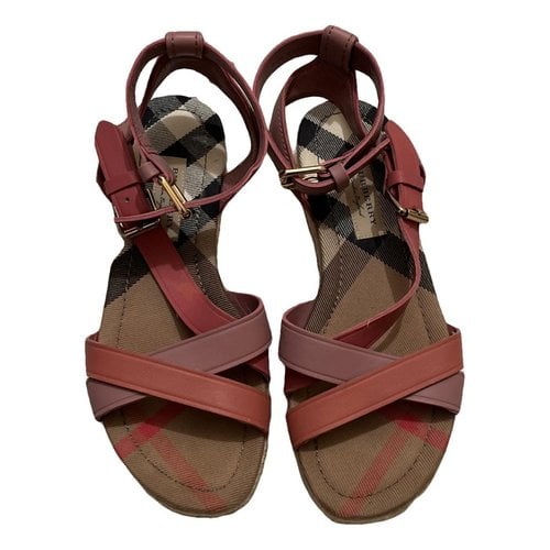 Pre-owned Burberry Leather Sandal In Pink