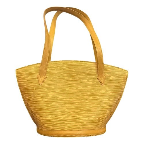 Pre-owned Louis Vuitton Saint Jacques Vinyl Handbag In Yellow
