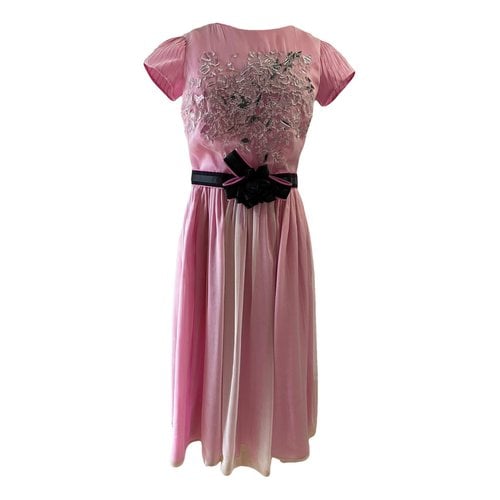 Pre-owned Giorgio Armani Silk Mid-length Dress In Pink