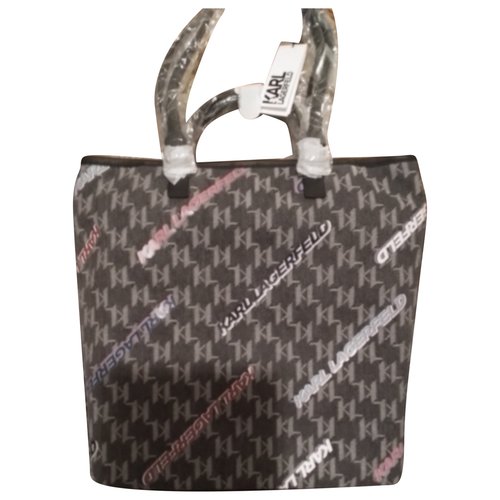 Pre-owned Karl Lagerfeld Cloth Handbag In Grey