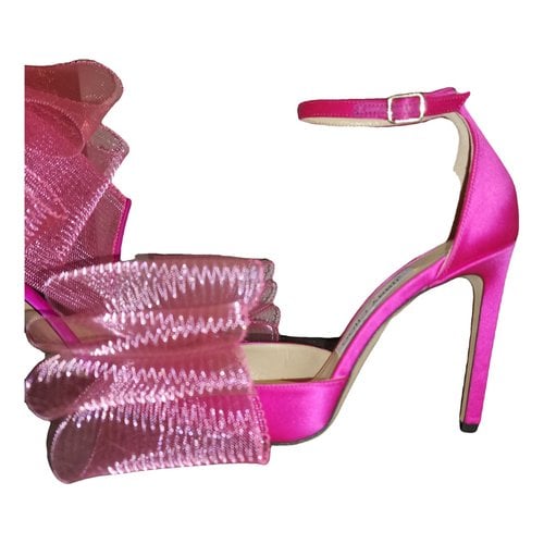 Pre-owned Jimmy Choo Averly Cloth Heels In Pink