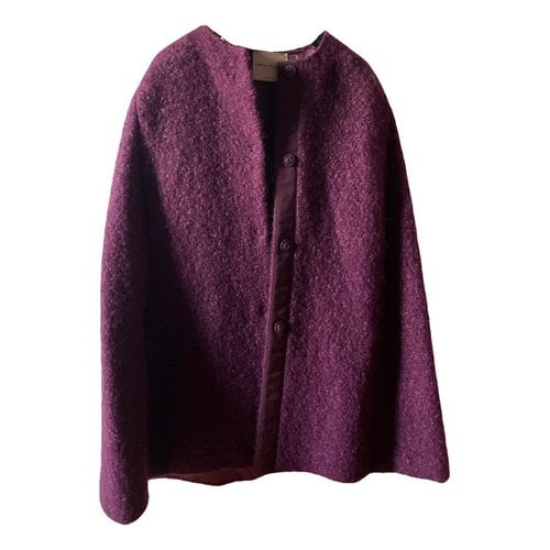 Pre-owned Erika Cavallini Wool Coat In Purple