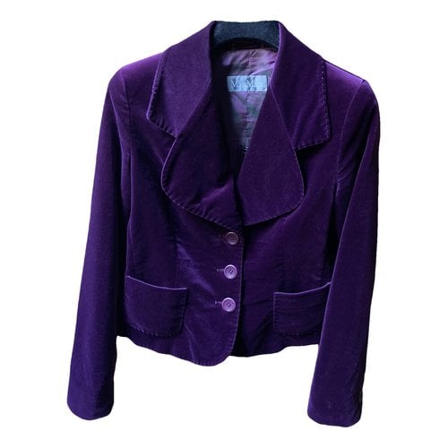 Pre-owned Max Mara Velvet Blazer In Purple