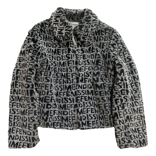 Pre-owned Fendi Faux Fur Jacket In Grey