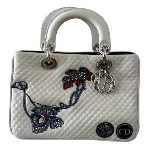 Pre-owned Dior Issimo Leather Tote In White