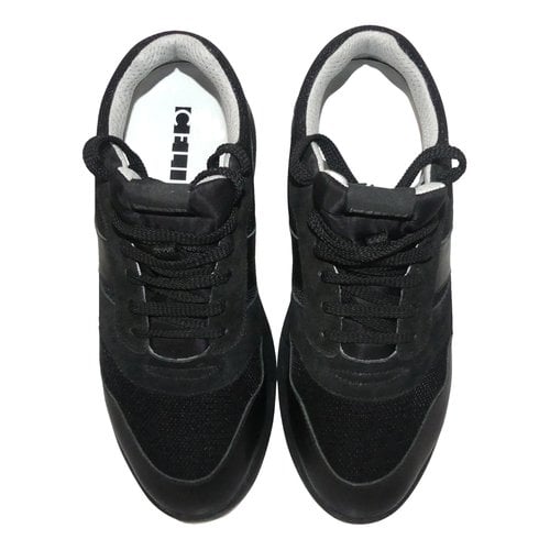 Pre-owned Celine Delivery Leather Trainers In Black